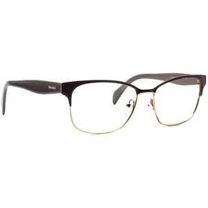 Prada Eyeglasses VPR 65R DHO-1O1 Dark Brown/Gold Square Frame Italy 55[]16 140 - Picture 1 of 6