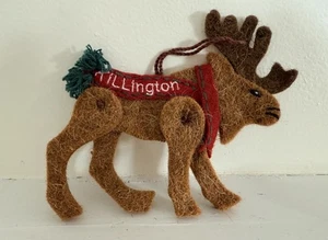 Killington Vermont Elch aufklappbar beweglich Wollfilz Ornament handgenäht 5" x 4" - Bild 1 von 4