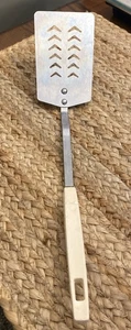 Androck Chrome Plated Slotted Spatula Turner Flipper Off White Handle USA 14” - Picture 1 of 7