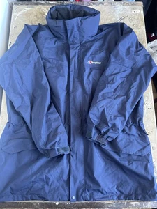 Berghaus XXL Mens Navy Gore-Tex Waterproof Jacket Hooded Coat Free Postage - Picture 1 of 13