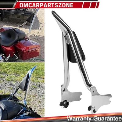 Respaldo cromado de 22"" barra Sissy para Harley Road King Electra Glide 1997-2008 Foto 1 de 4