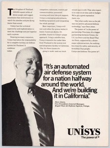 Unisys Vintage 1987 Print Ad Royal Thai Air Defense System California - Picture 1 of 1
