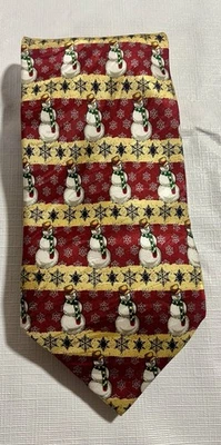 Artefacto de museo para hombre corbata de seda muñeco de nieve patrón de Navidad nuevo con etiquetas Foto 1 de 2