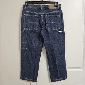 VTG Tommy Hilfiger New Vintage Carpenter Crop Women's 8 (31x23.5) Blue Denim EUC - Picture 1 of 11