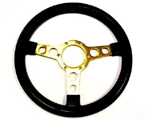 1970 - 1981 TRANS AM SE STEERING WHEEL - BLACK W/ GOLD SPOKES - SPECIAL EDITION - Picture 1 of 2