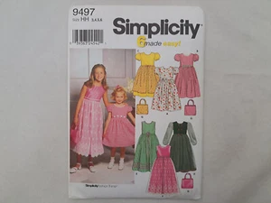Patrón Simplicity - Cartera y vestido con enaguas para niños/niñas (3-6) #9497 - UC - Imagen 1 de 5