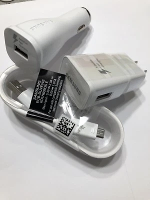 Samsung OEM Car Adapter + Cable + Wall Charger USB Galaxy, Note, Apple iPhone - Image 1 of 4