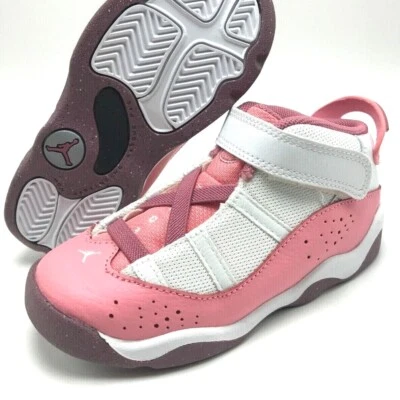 *NUEVO* Niños pequeños NIKE Air Jordan 6 Anillos (TD) Blanco/Rosa (323420 616) Foto 1 de 4