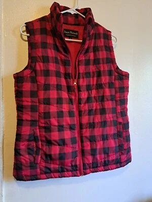 Jason Maxwell Outerwear Collection Plaid Checkered Winter Puffer Vest Size Small - Image 1 of 3