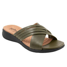 Softwalk Tillman 5.0 S2321-341 Womens Green Extra Wide Slides Sandals Shoes