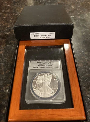 2010-W 1oz Proof Silver Eagle ANACS PR70 DCAM First Day Of Issue - Image 1 of 4