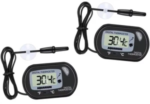 2pcs Digital LCD Display Thermometer Aquarium Fish Tank Water Temperature °C  °F - Picture 1 of 12