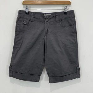 Just Jeans Shorts Women 9 (78 cm Waist) Charcoal Mid Rise Roll Tab Hem Zip Fly - Picture 1 of 9
