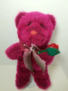 DanDee Collectors Choice - lila rosa Plüsch Valentinstag Bär mit Rose 12 Zoll Stofftier - Bild 1 von 9