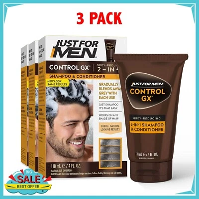 Just For Men CONTROL GX Gris Reductor 2 en 1 4 OZ (paquete de 3) Foto 1 de 4