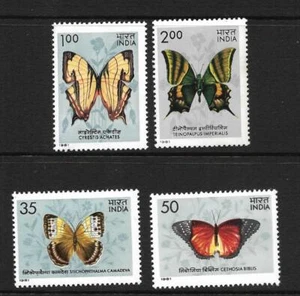 INDIA, 1981 MARIPOSAS SG 1019-1022 sin montar o nunca montada, gato £8 - Imagen 1 de 1