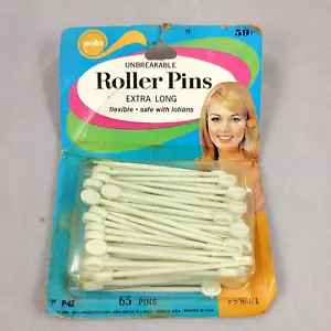 Perni rullo capelli infrangibili solo ex lunghi 65 perni #5360 vintage 1968 prop pkg danni - Foto 1 di 4