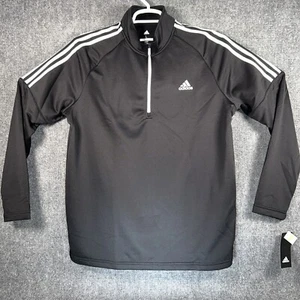 Adidas Golf French Terry Jacket Men’s Size L Large Black 1/4 Zip Pullover LS New - Picture 1 of 17