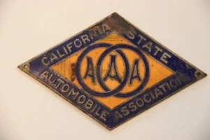 AAA California State Automobile Association License plate Topper Enamel - Picture 1 of 4