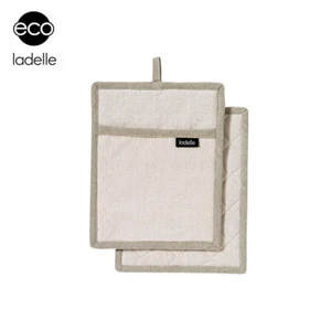 Eco Recycled Natural Set of 2 Pot Holders 19 x 24 cm by Ladelle - Picture 1 of 3