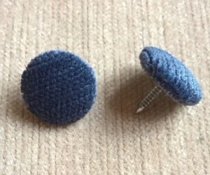 Denim Pimlico Chenille Velvet 30L/19mm Top & 12mm Nail Upholstery Buttons Blue - Picture 1 of 1