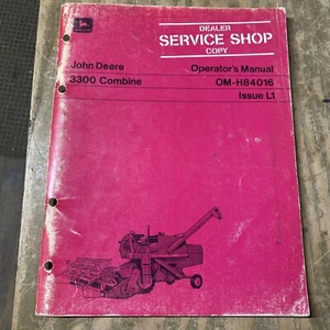 John Deere Operator's Manual 3300 Combine OM-H84016 21JS1550-M1 - Picture 1 of 1