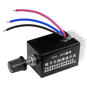 Universal DC Motor Speed Controller, DC 12v 24v Motor Rheostat with Heat Sink - Picture 1 of 8