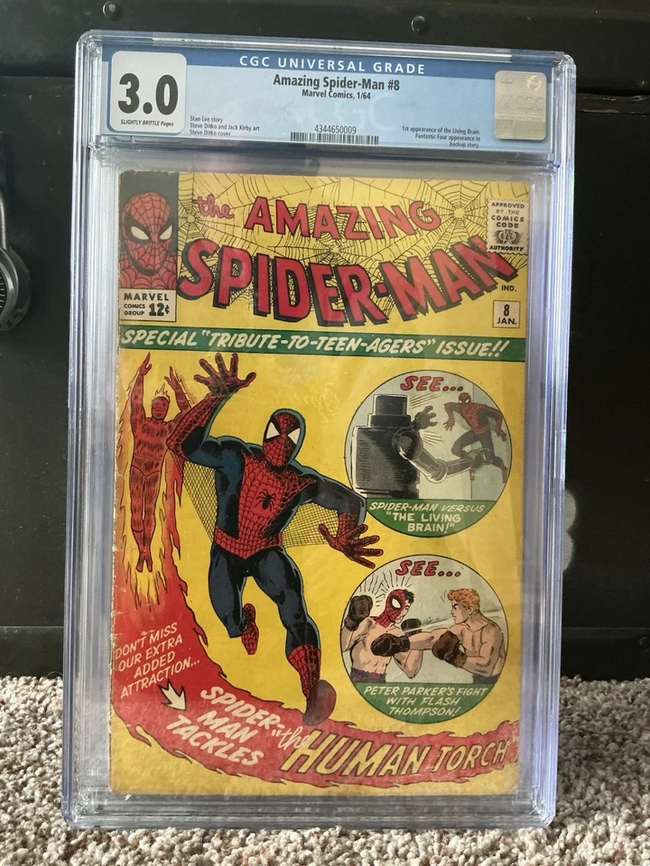 Amazing Spider-Man #8 (1964 Marvel)  CGC 3.0 - Stan Lee Story, Jack Kirby - Image 1 of 1