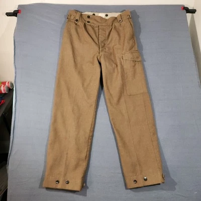 Винтаж 50-х C.J. Шерстяные военные штаны Wilson времен Второй мировой войны размер 14 1953 35x32 для десантников  - Изображение 1 из 4