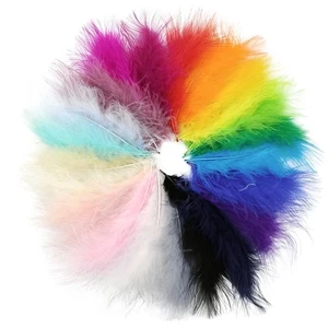 100pcs Natural Fluffy Marabou Plumas Wedding Party Handicraft Accessories - Picture 1 of 20