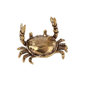 1Pcs Solid Brass Crab Statue Ornament Timeless Antique Copper Home Room Deskt... - Picture 1 of 9