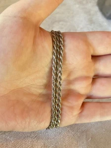 .99¢ AUCTIONS! Vtg Sterling Silver Southwest Style 3mm Rope Chain 16.49g - Picture 1 of 3