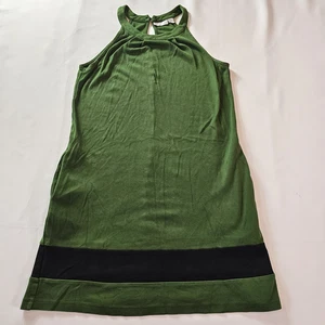 New York & Company Damen Grün Schwarz Colorblock Neckholder Tank Kleid XS Baumwolle - Bild 1 von 8