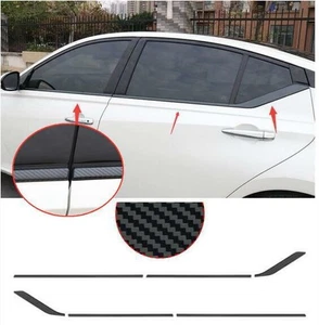 New For 2019-2024 Nissan Altima Window Bottom Strip Cover Trim Carbon Fiber 6Pcs - Picture 1 of 9