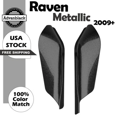 Advanblack Raven Metallic Mid Frame Air Deflectors For 2009+ Harley Touring - Imagem 1 de 4
