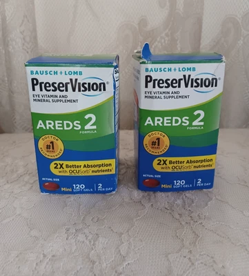 Paquete de 2 cápsulas blandas de vitaminas para ojos PreserVision AREDS, 120 ct CADA UNA ~ caducidad 2027 Foto 1 de 4