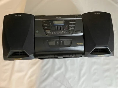 Sony Boombox Vintage Mega Bass CD Doble Cassette AM/FM CFD-ZW160 Probado Funciona Foto 1 de 4