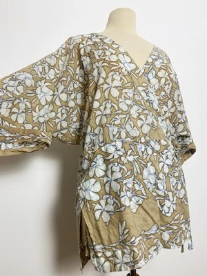 Lotty B Mustique Beige Cream Wrap Top Blouse Size M/L  - Image 1 of 4