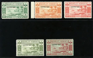 New Hebrides-French 1938 KGVI Postage Due set complete MLH. SG FD65-69. Sc J6-10 - Picture 1 of 1