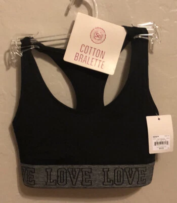 Love Cotton Racer Back Bralette. XS Fits 30 A/B. Orig $24 - Image 1 of 4