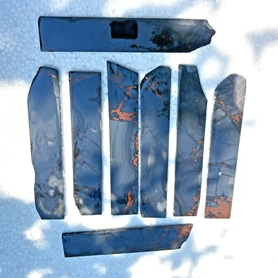 8 240 x 45mm NATURAL MULTI OBSIDIAN PREFORMS SLAB FOR KNAPPING KNIFE ARROWHEAD - Image 1 of 4