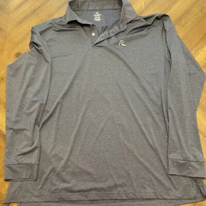 Men’s Rho Back Long Sleeve Performance Polo GRAY 3XL - Picture 1 of 7