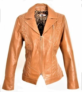 Lederjacke ECHT-Leder mit Steppung elegnant in cognac für Damen - Bild 1 von 11