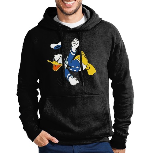 SACAI Angry Donald Duck Felpa con Cappuccio Uomo Felpa con Cappuccio Elegante con Paperino Rabbioso