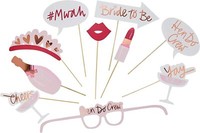 Hen Do Crew Hen Party Rose Gold Selfie Photo Booth Props Selfie Kit - Team Bride