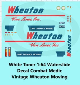 White Toner 1:64 Waterslide Decal for Combat Medic Vintage Wheaton Moving - Picture 1 of 5