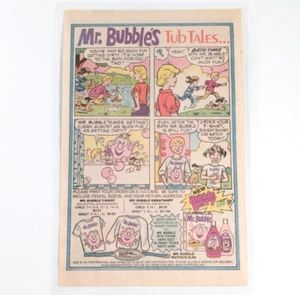 Vintage 80s Mr. Bubble's Tub Tales Comic Ad, Laminated, 7"x10.5 Wall Hang - Picture 1 of 5