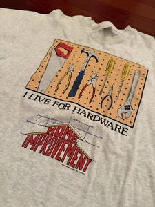 Camisa vintage años 90 mejoras para el hogar puntada única talla XL I Live For Hardware MiUSA - Imagen 1 de 10