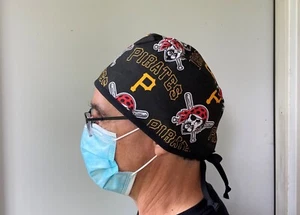 MLB Pittsburgh Pirates Surgical Scrub Cap,Pirates Scrub,Surgeon Style - Picture 1 of 3