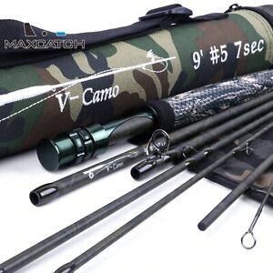 Fly Fishing Rod Pole IM10/36T SK Carbon Fiber Fast 9FT 5WT  4/7 Sec Camouflage S